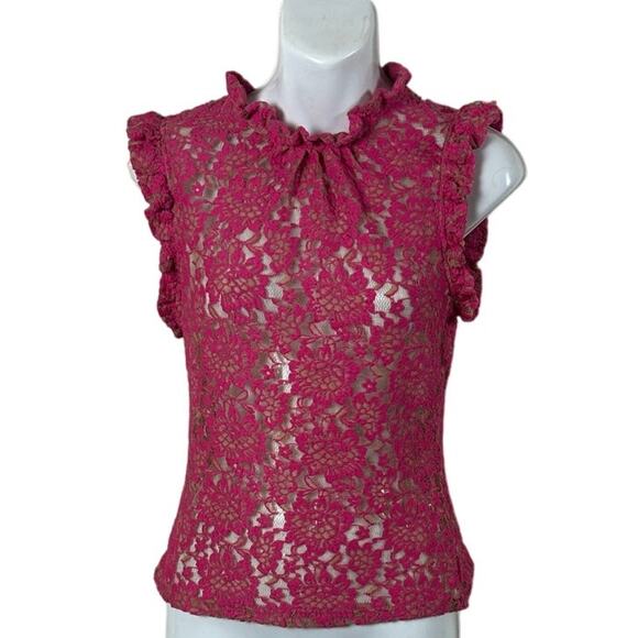 Anthropologie Dolan Pink Rose Ruffled Top size XS - Picture 4 of 8